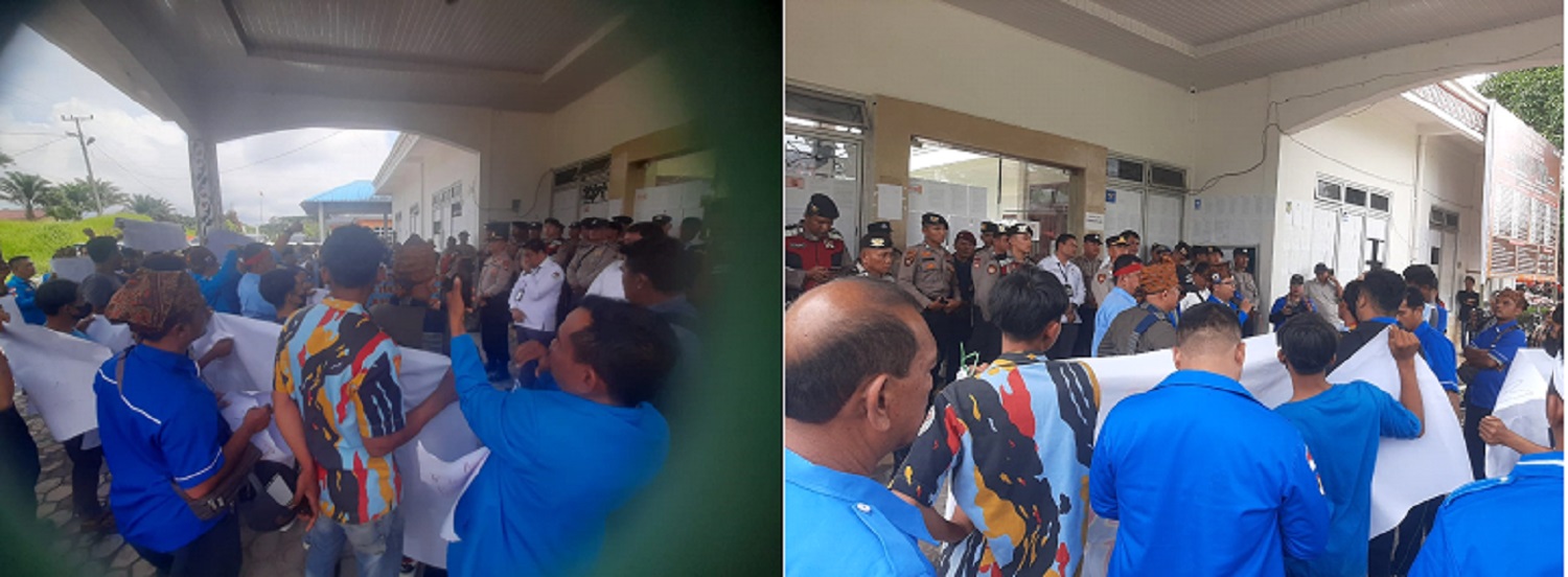 KNPI Unjuk Rasa Minta Copot 3 Komisioner KPU Simalungun
