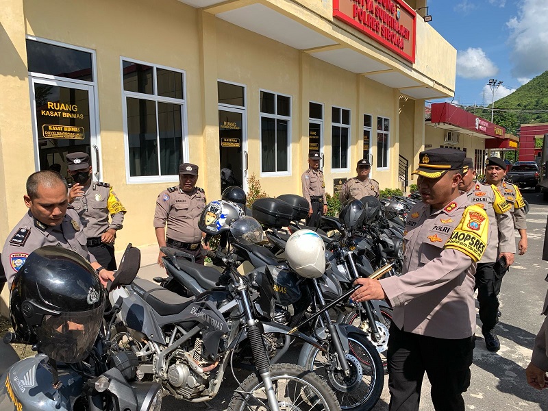 Jelang Pemilu, Polres Sibolga Cek Kenderaan Dan Perlengkapan Kendaraan Dinas