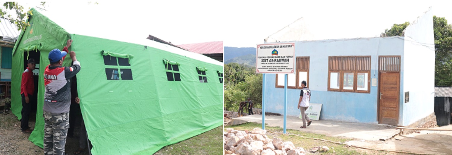 Pemkab Aceh Besar Dirikan Tenda Darurat Untuk Sekolah SDIT Ar-Rabwah