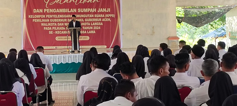 KIP Langsa Lantik1.722 Petugas KPPS