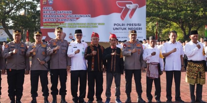 Ketua Satuan Keamanan Lingkungan Se-Aceh Apel Bersama Di Mapolda