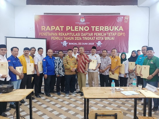 KPU Binjai Sahkan 215.861 Orang DPT Pemilu 2024