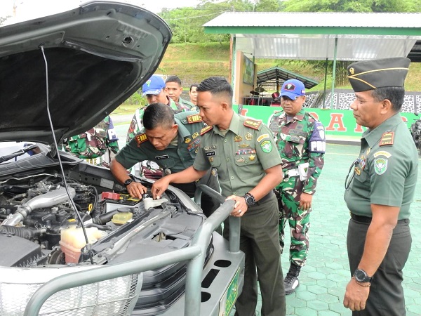 Dandim Aceh Tamiang Periksa Kendaraan Dinas Babinsa