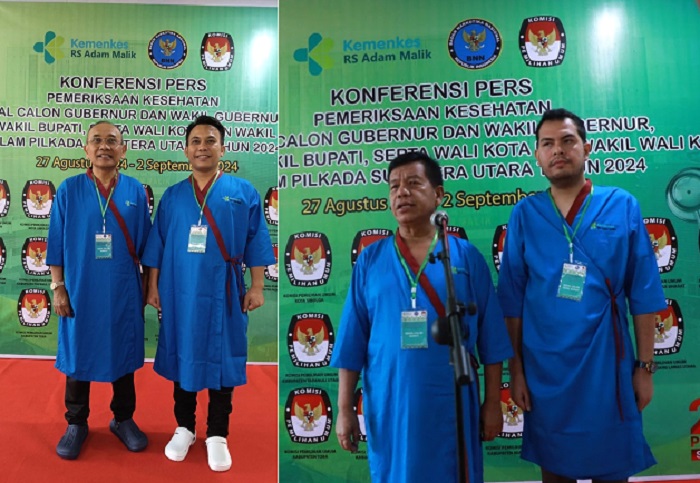Dua Paslon Bupati Dan Wabub Simalungun Jalani Tes Kesehatan Di RSU Adam Malik
