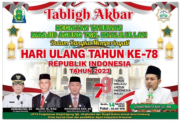 Nanti Malam, Tabligh Akbar Di Masjid Tengku Khalilullah