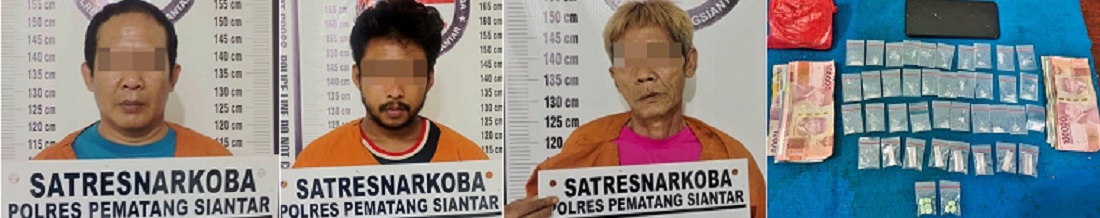 Polres P.Siantar Ringkus 3 Pengedar Sabu Dan Ekstasi