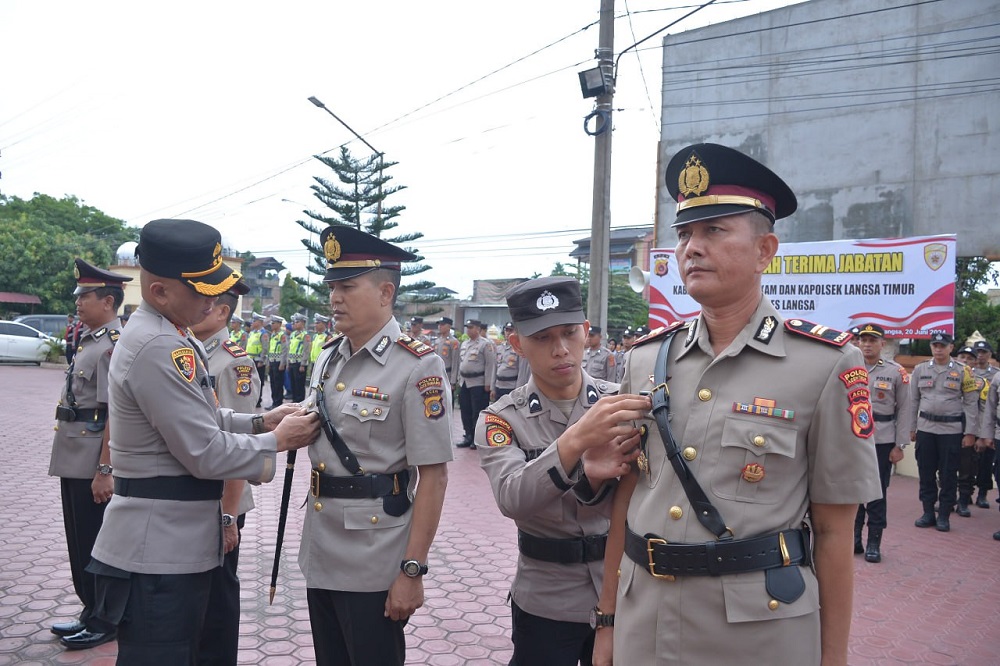 Kapolres Langsa Pimpin Sertijab Kabag Log, Kasat Intelkam Dan Kapolsek