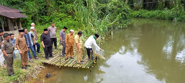 Pelihara Lingkungan Aliran Sungai, Zarnawi Tabur Benih Ikan