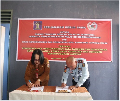 Rutan Klas IIB Tarutung Dan Disdukcatpil Taput Tandatangani Kerjasama