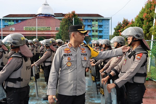 Polres Tapteng Apel Kesiapan Pengamanan Kampanye Pemilu 2024