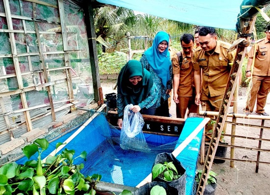 Ketua TP PKK Batubara Serahkan Ternak Dan Benih Ikan