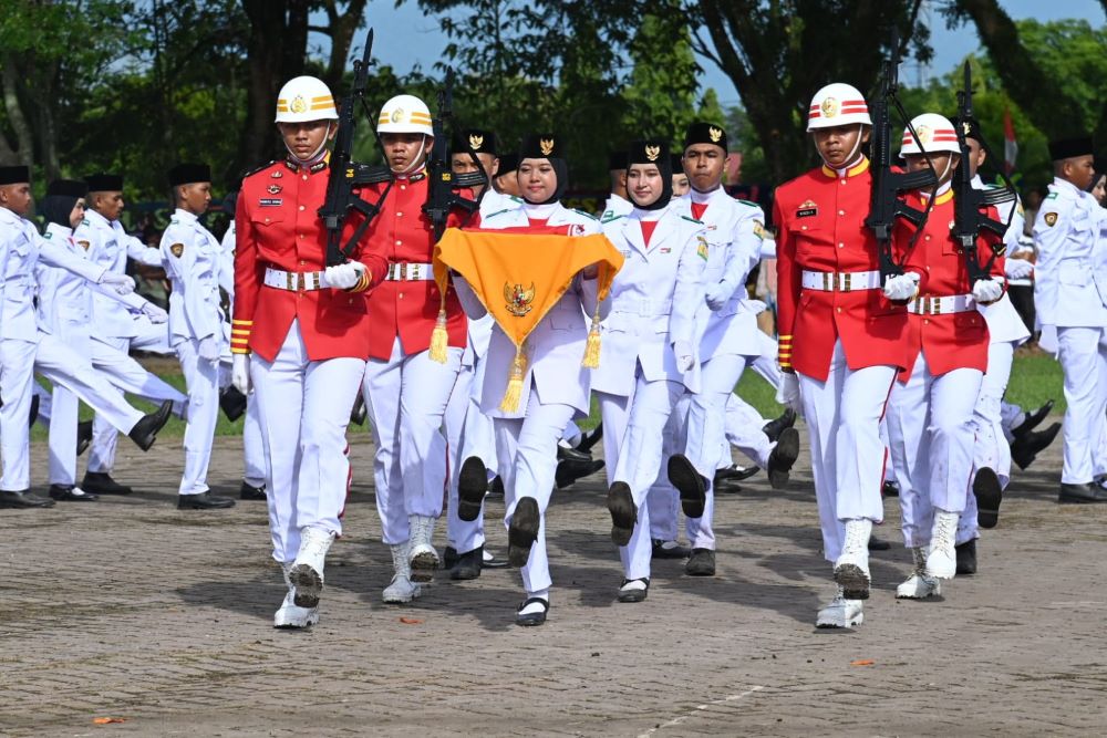Pj Bupati Apresiasi 70 Anggota Paskibraka Aceh Besar