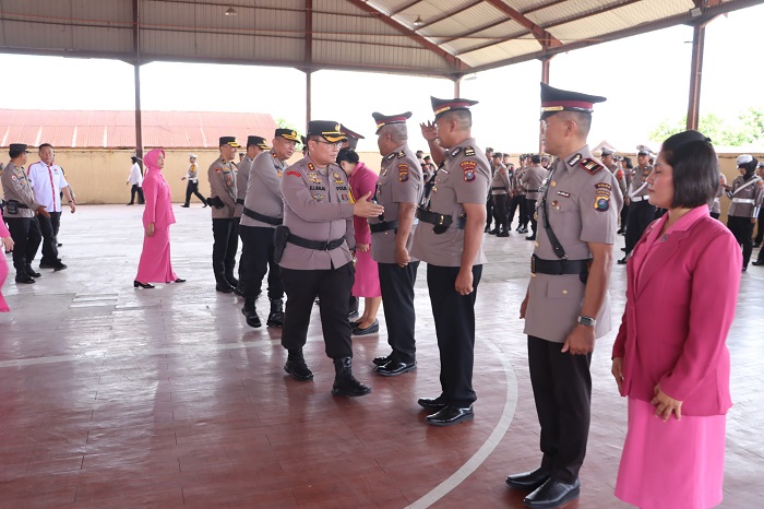 Polres L.Batu Sertijab Kabag Logistik, Kasat Intelkam, Kapolsek Marbau