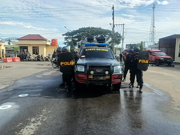 Antisipasi Unjuk Rasa, Polres Langsa Simulasi Pengamanan Kota