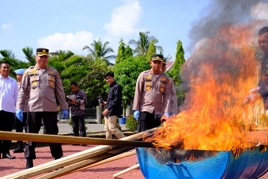 Polres Aceh Utara Musnahkan Belasan Miliar Rupiah Narkoba