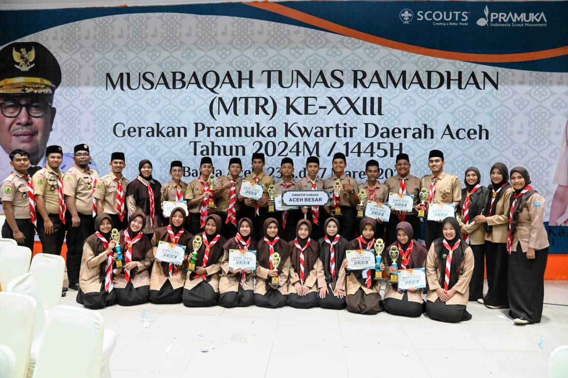 Aceh Besar Raih Juara II MTR Ke-23 Pramuka Kwarda Aceh