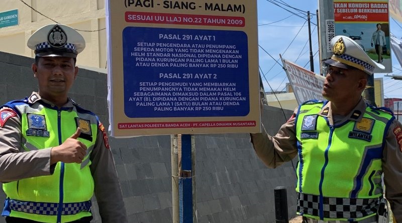 Pengendara Sepmor Di Banda Aceh Wajib Pakai Helm Depan Belakang, Ini Sanksi Bagi Pelanggar