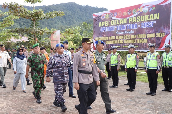 Polres Tapteng Apel Gelar Pasukan Operasi Lilin Toba 2023 Pengamanan Nataru