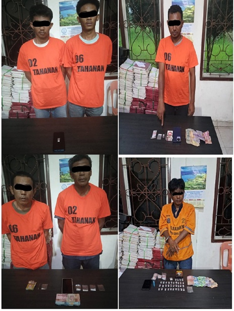 Dalam Sehari, Polres Simalungun Tangkap 6 Pemain Sabu Dari 4 Lokasi Berbeda