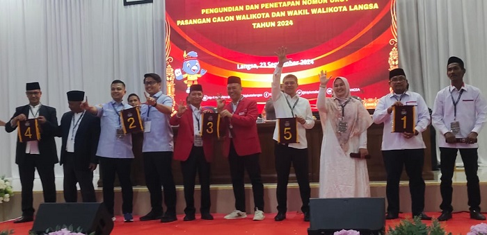 Lima Calon Wali Kota/Wakil Wali Kota Langsa Undi Nomor Urut