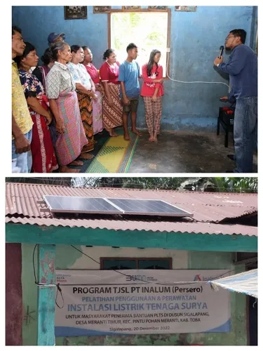 PT Inalum Hibahkan PLTS Rooftop Kepada Masyarakat Sigalapang Kabupaten Toba