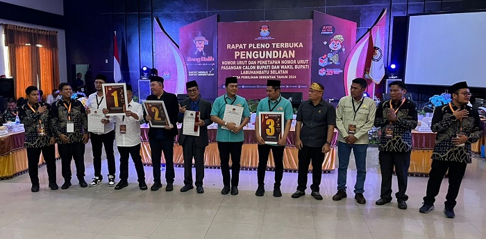 Nomor Urut Paslon Bupati-Wabup Labusel Diundi, Fersyah 1, Bergaul 2, Arisaza 3