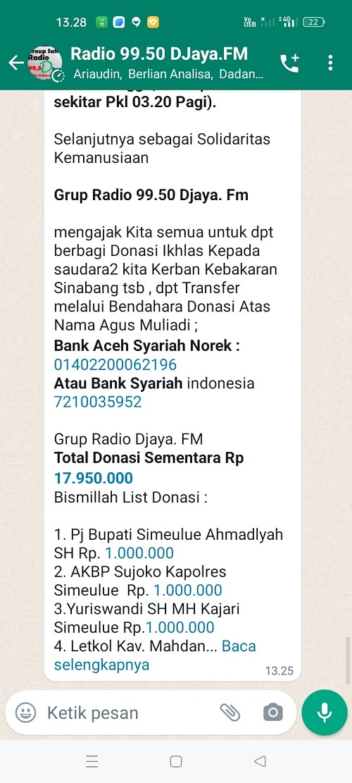 Donasi Untuk Korban Kebakaran Terus Mengalir