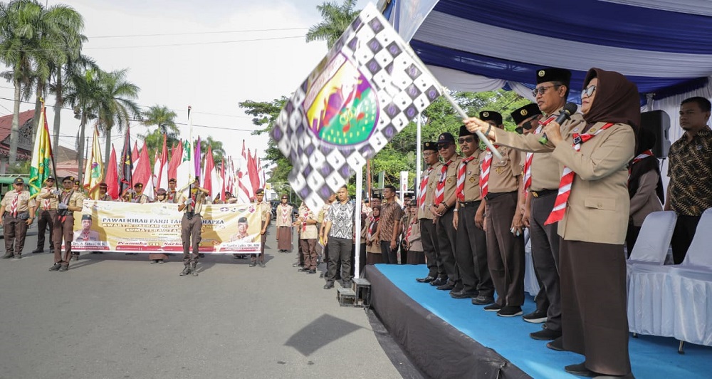 Wali Kota P.Siantar Lepas Pawai Kirab Panji Tangkal Napza