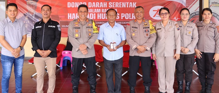 Sambut HUT Humas Polri, Polres P.Siantar Donor Darah