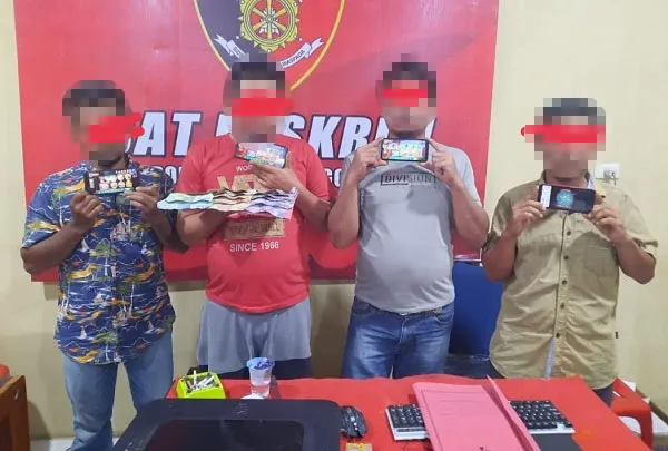 Polisi Agara Ringkus 4 Orang Tersangka Judi Online