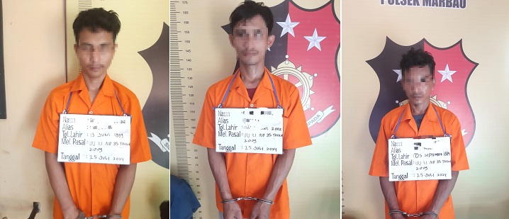 Polsek Marbau Ciduk 3 Pengguna Narkoba