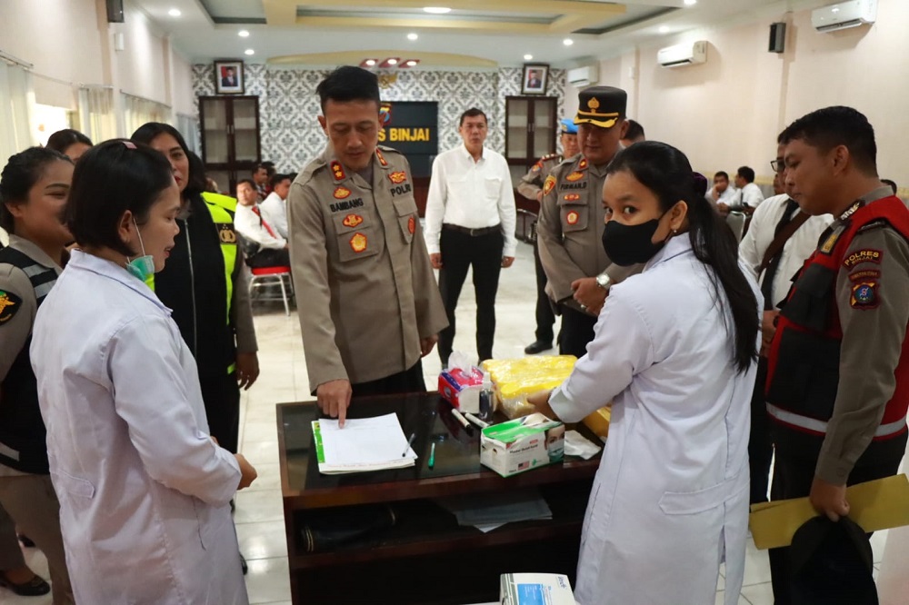 Polres Binjai Mendadak Cek Urine Personelnya