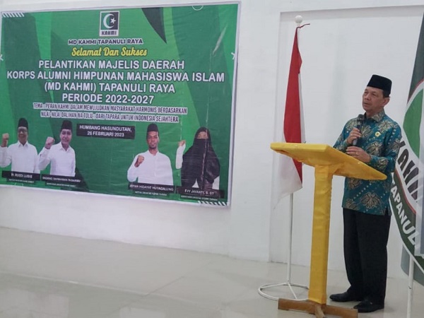 Syahrul Pasaribu Di Pelantikan MD KAHMI Tapara, Yakin Usaha Sampai