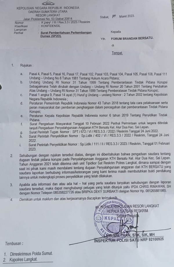 Ketua Harian FBB Kecewa Perkara Korupsi Terkesan Lamban Ditangani
