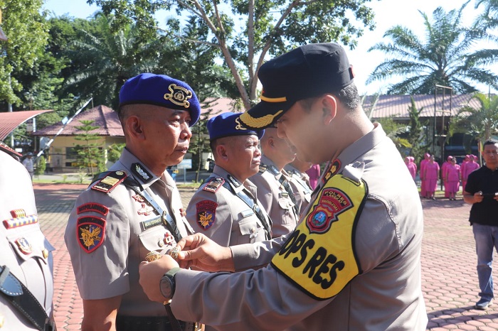 Kapolres Langkat Pimpin Upacara Sertijab