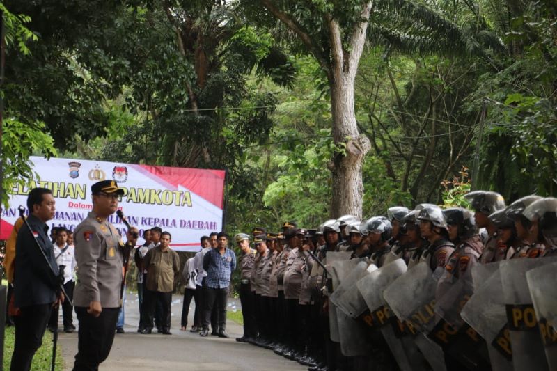 Gelar Sispamkota, Polres Langkat Jamin Keamanan Pilkada 2024