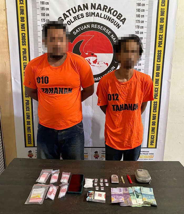 Polres Simalungun Ringkus Dua Pemain Narkoba, Sita 32,62 Gram BB