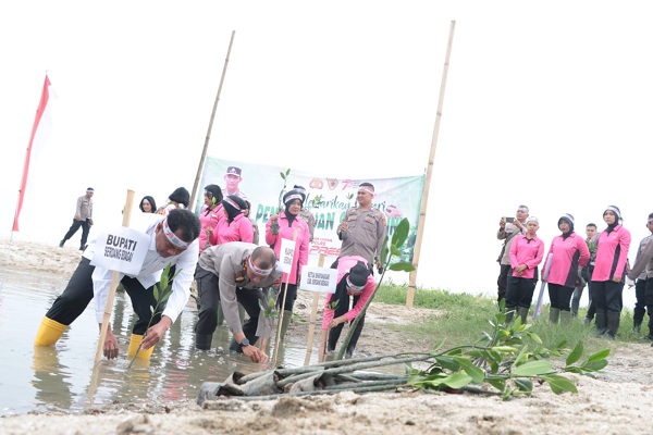 Pemkab-Polres Sergai Sinergi Cegah Kerusakan Lingkungan Lewat Penanaman Mangrove