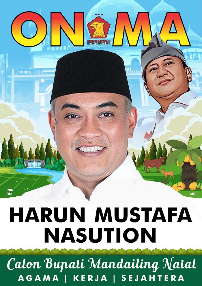 Diusung Gerindra, Harun Mustafa Resmi Bertarung Pilkada Madina