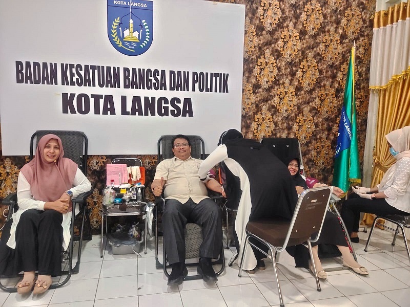 Kesbangpol Langsa Kumpulkan 16 Kantong Darah