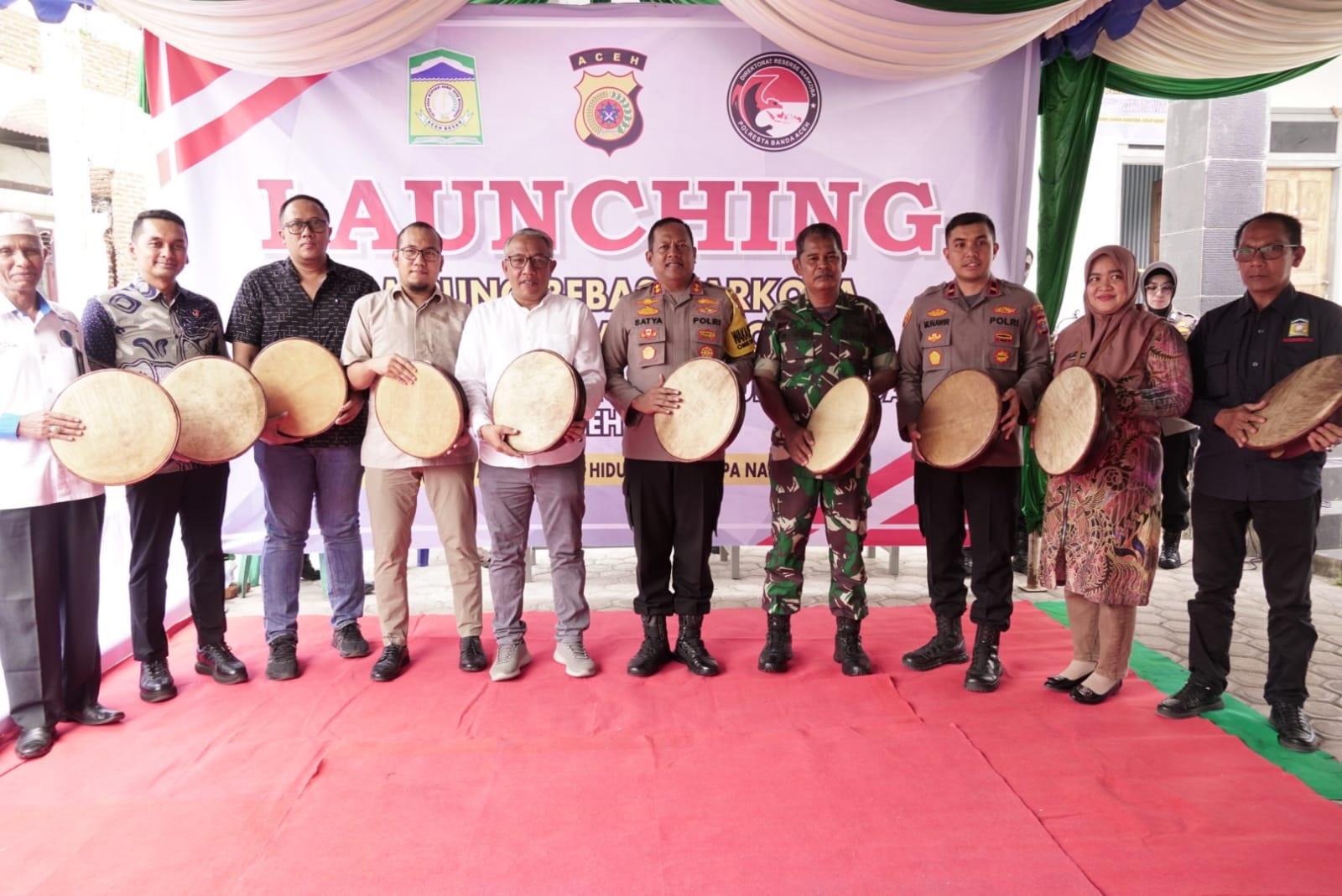Asisten I Sekdakab Aceh Besar Launching Kampung Bebas Narkoba Di Lampisang