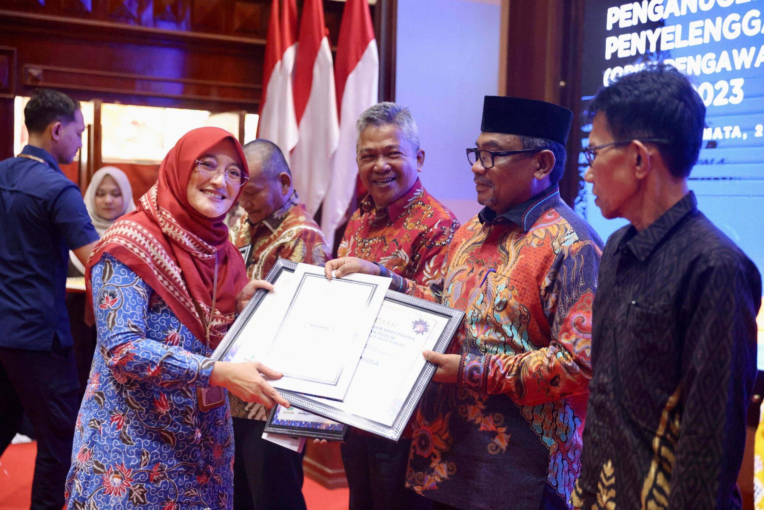 Ombudsman Berikan Penghargaan Anugerah Kepatuhan Pemko Langsa