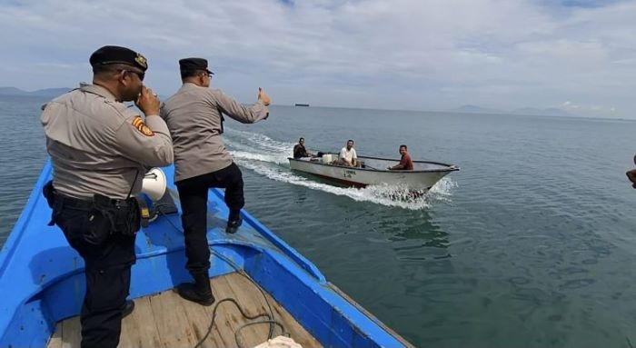 Antisipasi Guantibmas Dan Cuaca Ekstrem, Polsek Ulee Lheue Patroli Laut