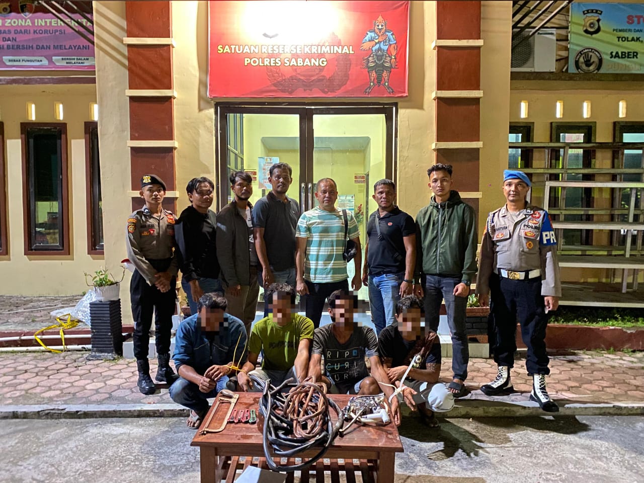 Polres Sabang Tangkap Pelaku Pencurian Dan Penadah Kabel Listrik
