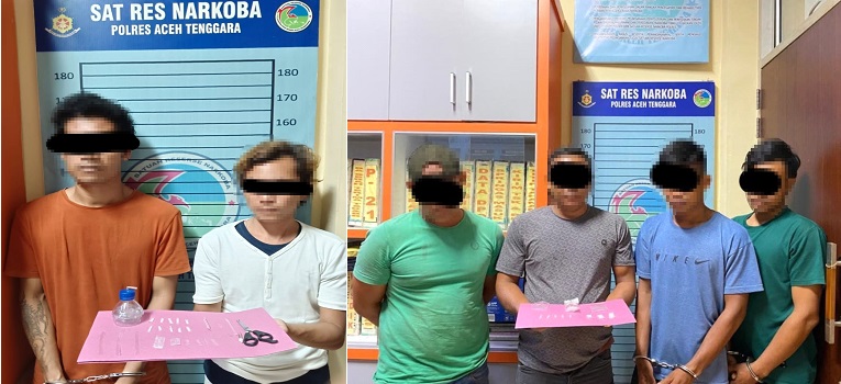Polres Agara Bekuk 6 Diduga Pengedar Dan Bandar Sabu