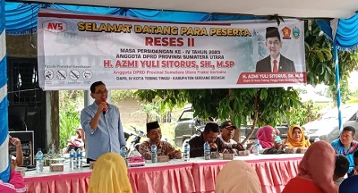 Anggota DPRD Sumut H Azmi Yuli Sitorus, SH, MSP Ajak Masyarakat Bersinergis Dukung Pembangunan Di Sergai