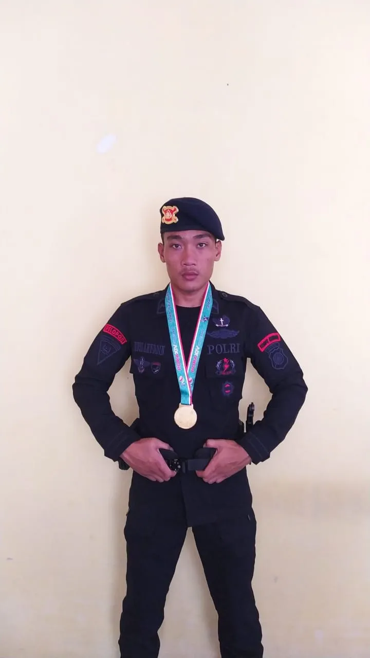 Taekwondoin Brimob Polda Aceh Raih Emas Pora