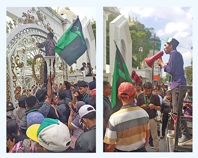 Massa Demo Kantor Gubsu, Pembangunan Sport Center Di Desa Sena Rugikan Masyarakat