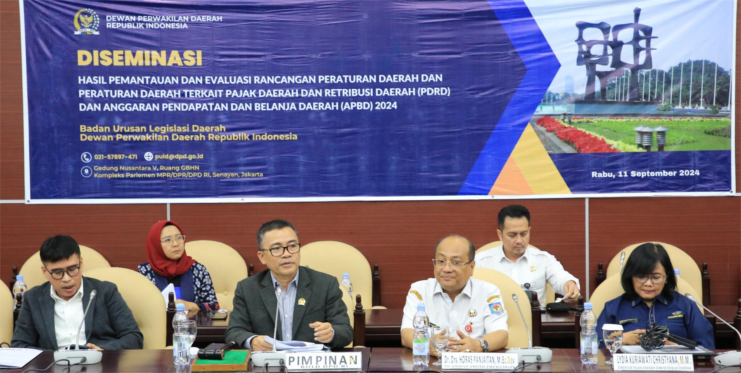 BULD DPD Tekankan Pentingnya Penguatan Kebijakan Pajak Dan Retribusi Daerah