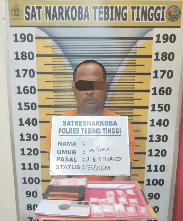 Polres Tebingtinggi Bekuk Pengedar Sabu Di Jalan Salak, Sita 25,87 Gram